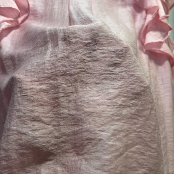 Ryegrass Buckingham Rose Button Front Semi Sheer Ruffle Sleeve Blouse. Size XL. - Picture 9 of 13